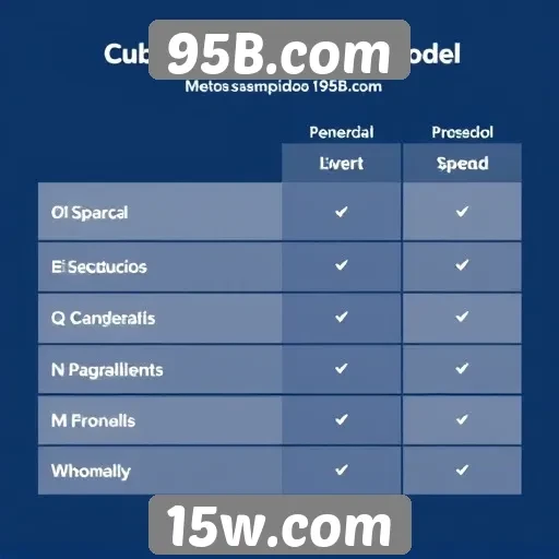 Comparação de métodos de pagamento no 95B.com